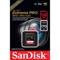SanDisk Extreme Pro 128GB SDXC 170MB/s V30 UHS-I U3 Hafıza Kartı