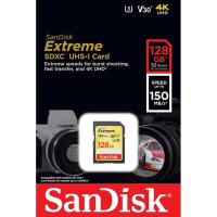 Sandisk 128GB SDXC Extreme 150MB/s UHS-I U3 V30 Hafıza Kartı